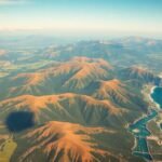 A scenic helicopter view of stunning landscapes.