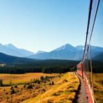 Luxury train journeying through South America's stunning landscapes.
