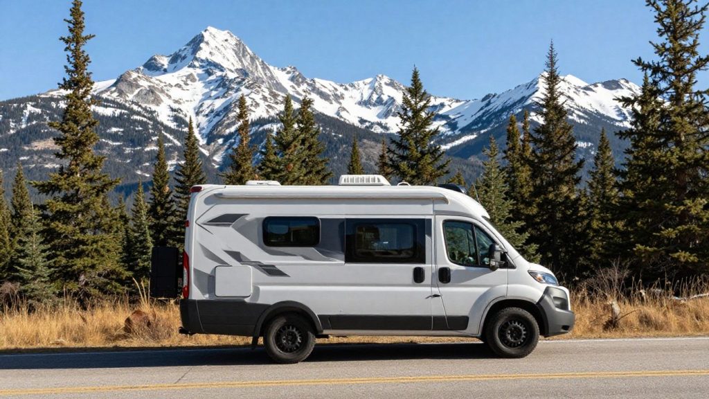 Motorhome in Canadian mountains
